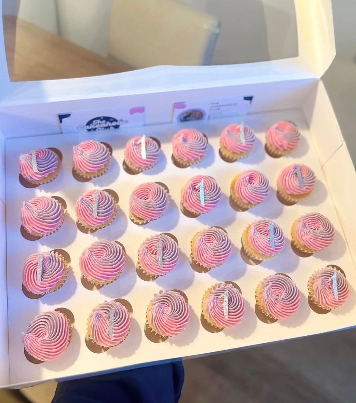 Pink mini cupcakes